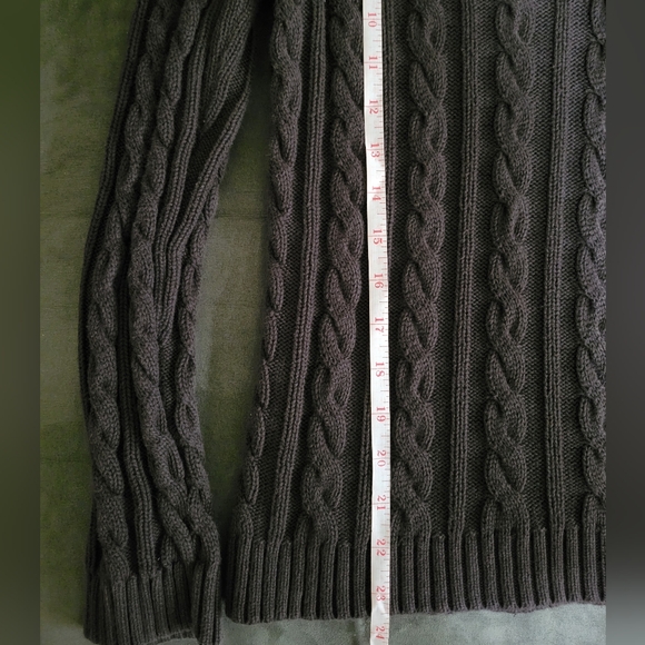 Lauren Ralph Lauren Women's Chunky Cable Knit V-Neck Sweater•Brown•100% Cotton•L - Picture 6 of 8